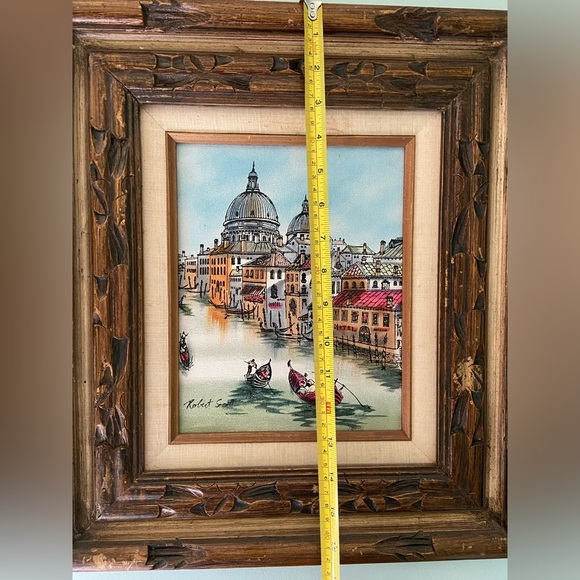 ORIGINAL Robert Scott Grand Canal Venice Italy Painting 15x16.5” Framed Vintage - Picture 6 of 10
